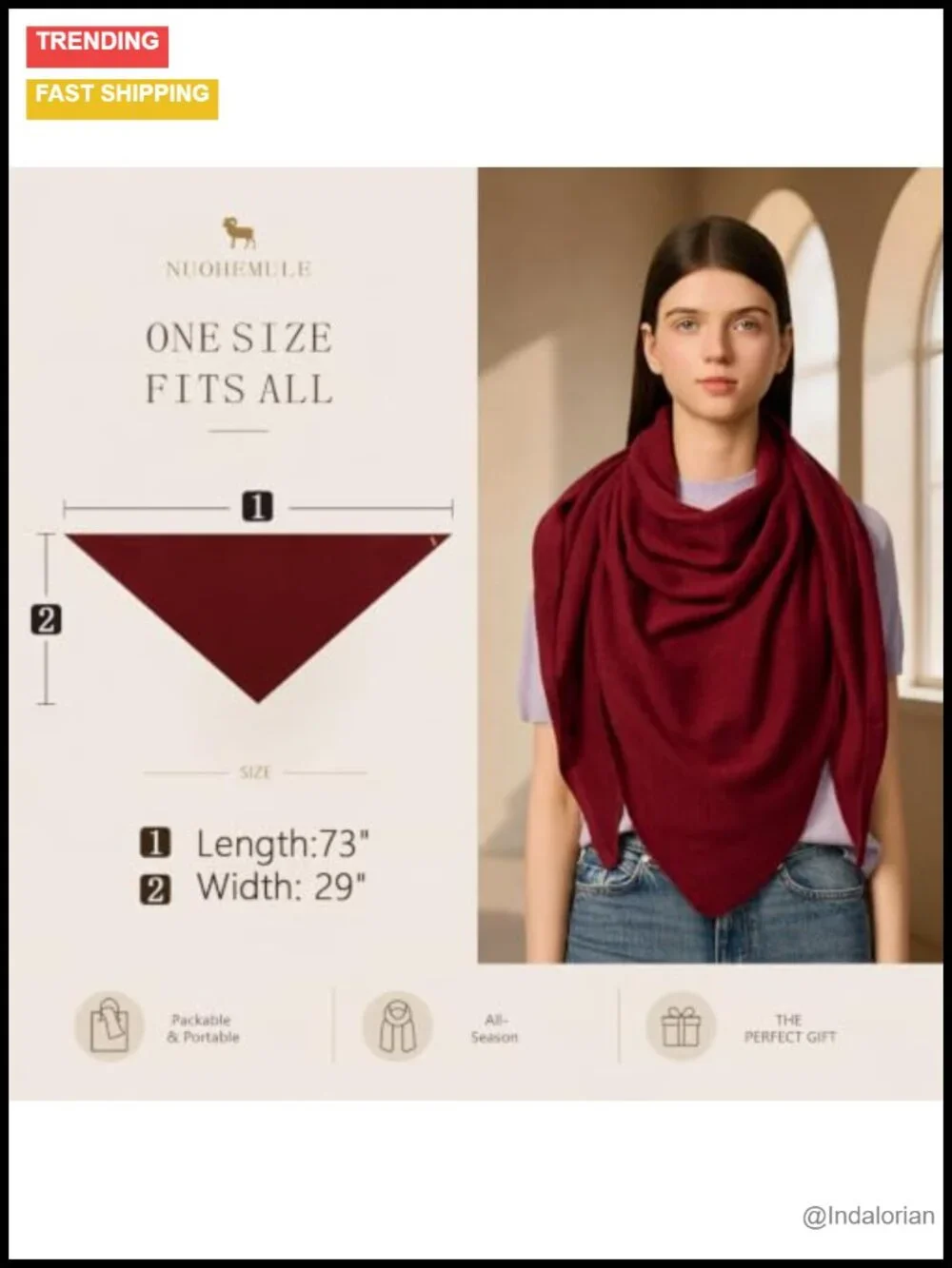 Women Cashmere Wool Blend Shawl Wrap Pashmina Poncho Oversized Lightweight